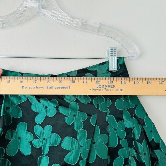 Otto Collection Black And Green Floral Knee Length Skirt Women’s Size 9 - Picture 2 of 9